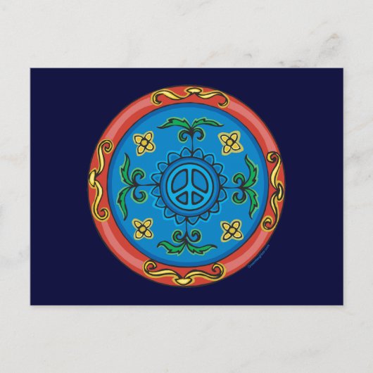 Medallion Design Peace-teken Briefkaart (Voorkant)