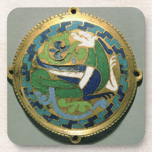 Medallion die een draak, Frans, van Conques afschi Bier Onderzetter (Voorkant)