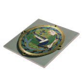 Medallion die een draak, Frans, van Conques afschi Tegeltje (Zijkant)