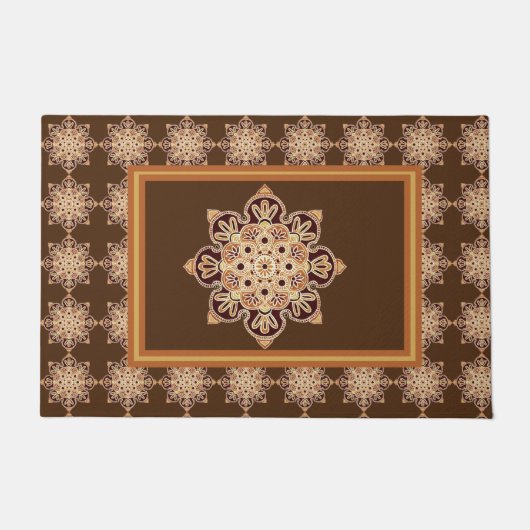 Medallion Doormat goud & bruin Deurmat (Voorkant)