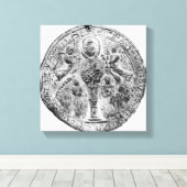 Medallion gedecoreerd in de cloisonne-techniek canvas afdruk (Insitu (Houten vloer))