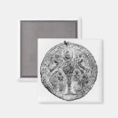 Medallion gedecoreerd in de cloisonne-techniek magneet (Voorkant / Achterkant)