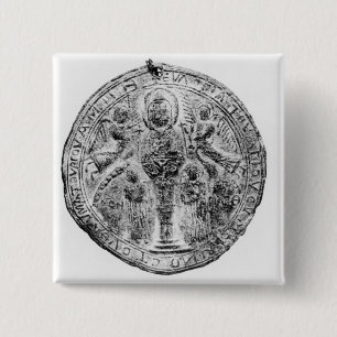 Medallion gedecoreerd in de cloisonne-techniek vierkante button 5,1 cm