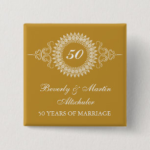 Medallion Golden Jubileum Celebration Button