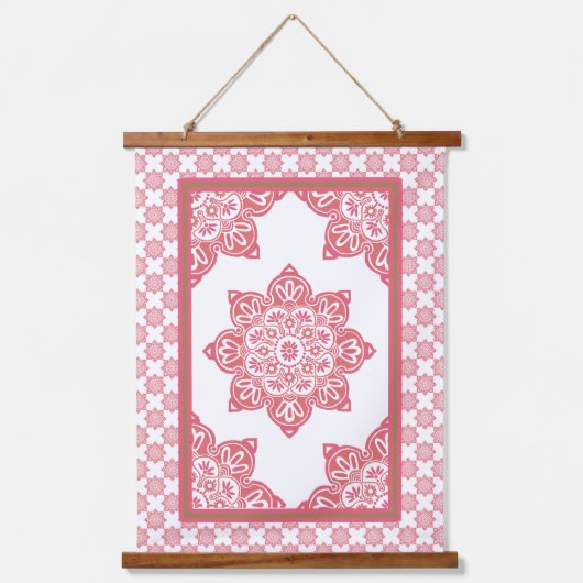 Medallion houten bekleed wandtapijt hangend wandkleed (Voorkant)