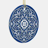 Medallion in het Perzische Tile Patroon - Blauw en Keramisch Ornament (Rechts)