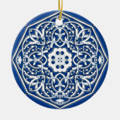 Medallion in het Perzische Tile Patroon - Blauw en Keramisch Ornament (Voorkant)