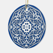 Medallion in het Perzische Tile Patroon - Blauw en Keramisch Ornament (Links)
