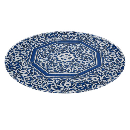 Medallion in het Perzische Tile Patroon - Blauw en Snijplank (Hoek)