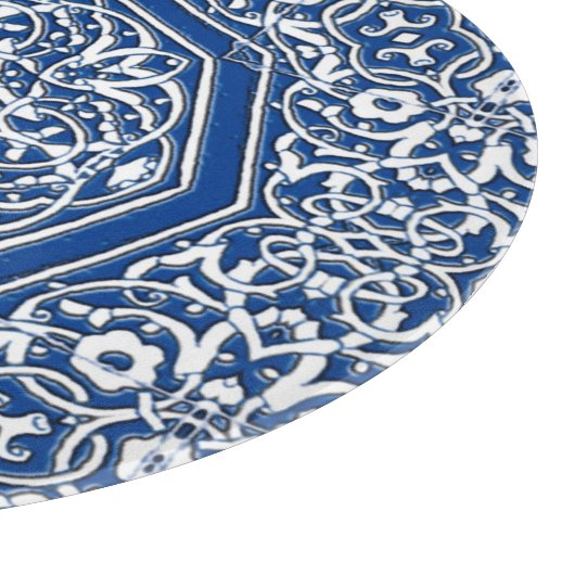 Medallion in het Perzische Tile Patroon - Blauw en Snijplank (Hoek)