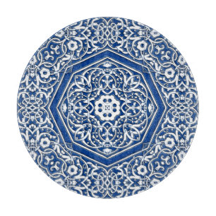 Medallion in het Perzische Tile Patroon - Blauw en Snijplank