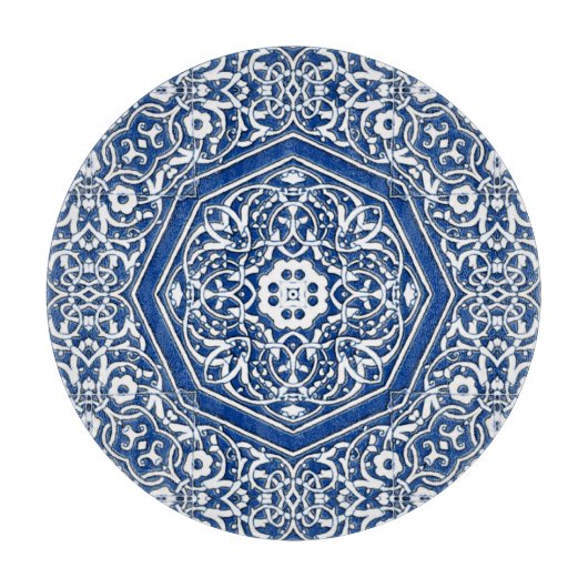 Medallion in het Perzische Tile Patroon - Blauw en Snijplank (Voorkant)