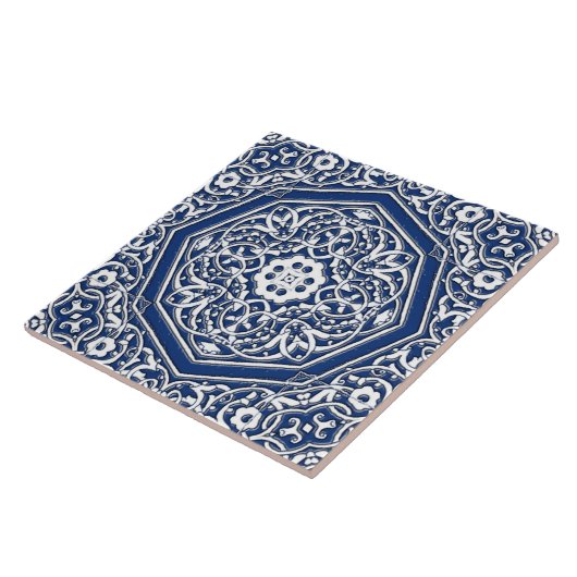 Medallion in het Perzische Tile Patroon - Blauw en Tegeltje (Zijkant)