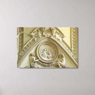 Medallion met de Baptisme van Constantine Canvas Afdruk
