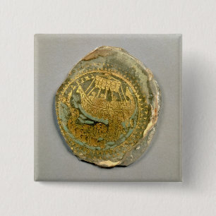 Medallion met Jonah en de walvis, Roman, 4t Vierkante Button 5,1 Cm