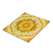 Medallion Patroon in Mosterdgeel Batik Patroon Tegeltje (Zijkant)