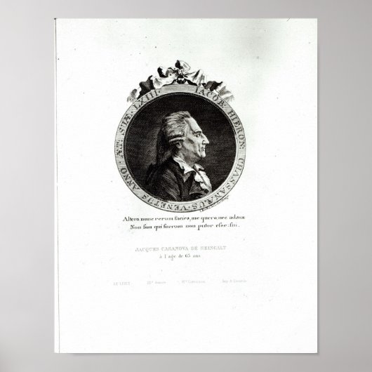 Medallion Portret van Giacomo Casanova, 63 jaar Poster (Voorkant)