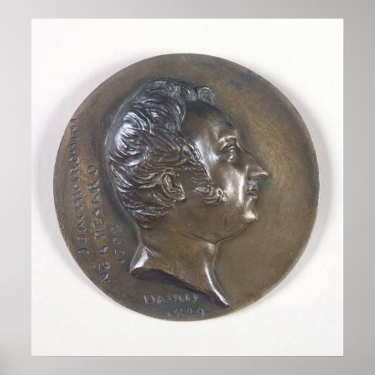 Medallion portret van Gioacchino Rossini 1829 Poster (Voorkant)