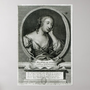 Medallion-portret van Madame de La Fayette Poster