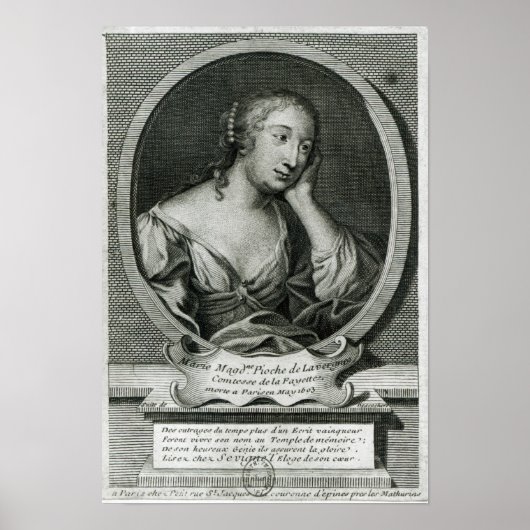 Medallion-portret van Madame de La Fayette Poster (Voorkant)