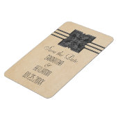 Medallion Rand Save the Date Magneet, Beige Magneet (Linkerzijde)