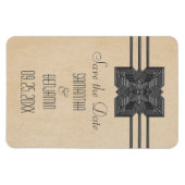 Medallion Rand Save the Date Magneet, Beige Magneet (Horizontaal)