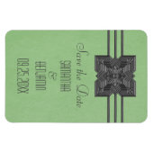 Medallion Rand Save the Date Magneet, Groen Magneet (Horizontaal)