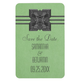 Medallion Rand Save the Date Magneet, Groen Magneet