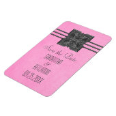 Medallion Rand Save the Date Magneet, Roze Magneet (Linkerzijde)