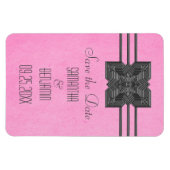 Medallion Rand Save the Date Magneet, Roze Magneet (Horizontaal)