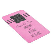 Medallion Rand Save the Date Magneet, Roze Magneet (Rechterzijde)