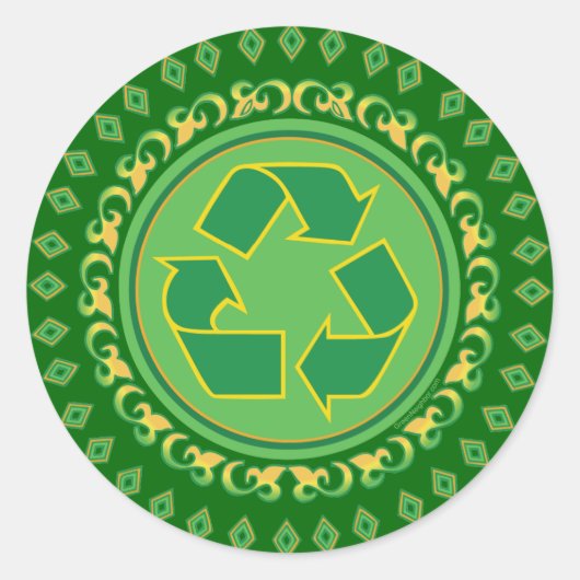 Medallion Recyclen Ronde Sticker (Voorkant)
