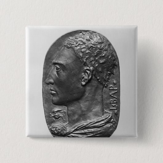 Medallion Self Portrait Vierkante Button 5,1 Cm (Voorkant)