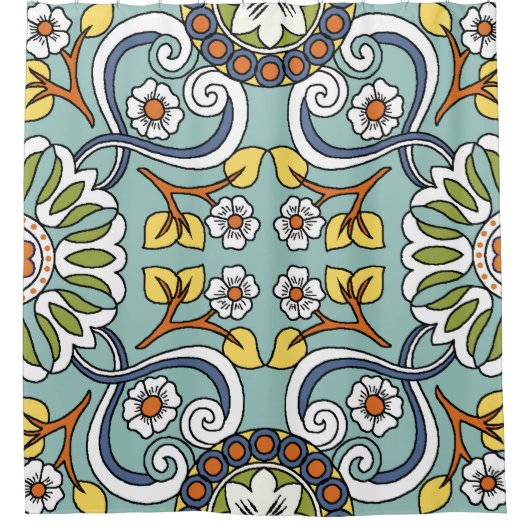 Medallion Turks Stijl  Patroon Douchegordijn (Voorkant)