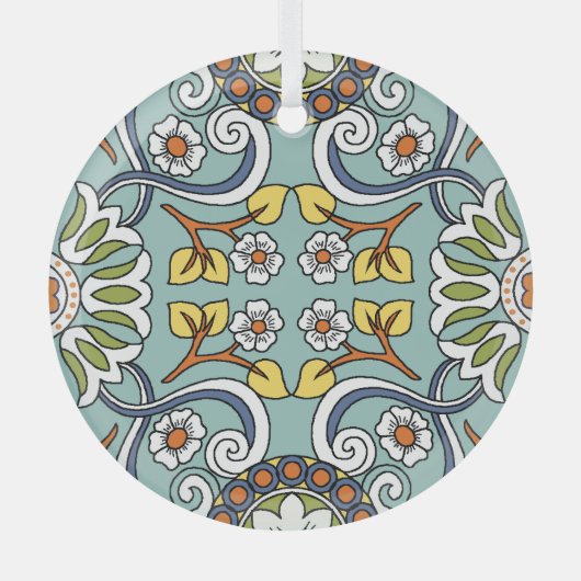 Medallion Turks Stijl Patroon Glas Ornament (Voorkant)