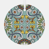 Medallion Turks Stijl Patroon Glas Ornament (Achterkant)