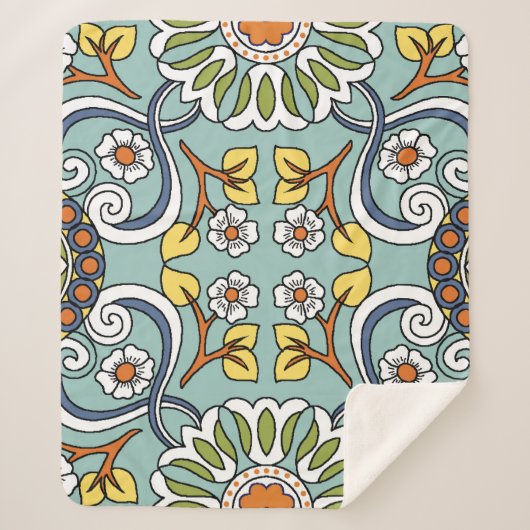 Medallion Turks Stijl  Patroon Sherpa Deken (Voorkant)