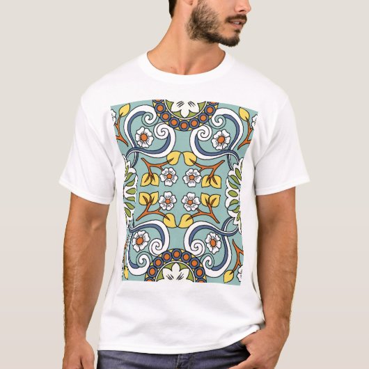 Medallion Turks Stijl Patroon T-shirt (Voorkant)