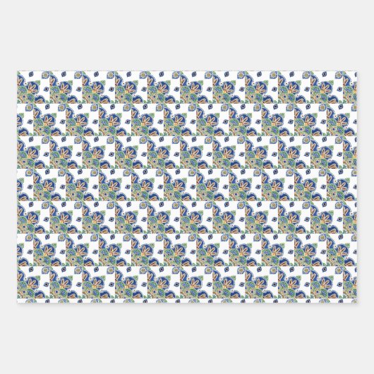 Medallion Wrapping Papier Flat Sheet Set van 3 Inpakpapier Vel (Voorkant 2)