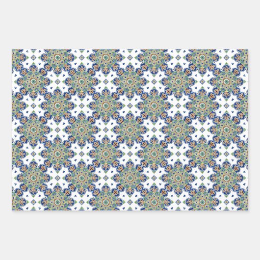 Medallion Wrapping Papier Flat Sheet Set van 3 Inpakpapier Vel (Voorkant)