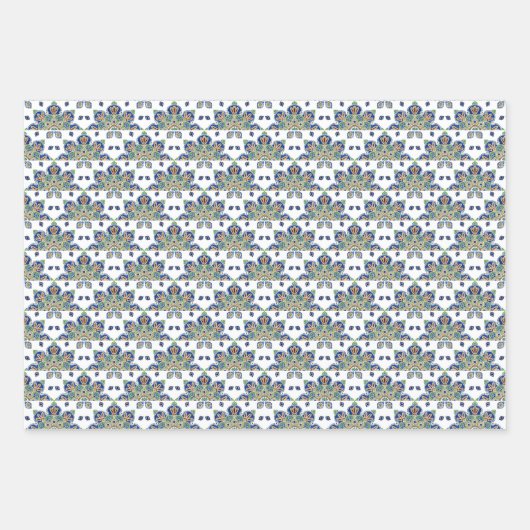 Medallion Wrapping Papier Flat Sheet Set van 3 Inpakpapier Vel (Voorkant 3)