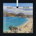 Medano Beach, Cabo San Lucas Glas Ornament<br><div class="desc">Medano Beach is het belangrijkste veilige zwemstrand in Cabo San Lucas en het populairste. Met warm zand,  veel mensen,  paraplu's en mooie uitzichten,  hier ga je voor de lol in de zon.</div>