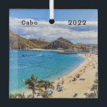Medano Beach, Cabo San Lucas Glas Ornament<br><div class="desc">Medano Beach is het belangrijkste veilige zwemstrand in Cabo San Lucas en het populairste. Met warm zand,  veel mensen,  paraplu's en mooie uitzichten,  hier ga je voor de lol in de zon.</div>