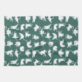 Medatkat in Yoga Poses Kitchen Towel Theedoek (Horizontaal)