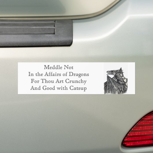 Meddle not in the Affairs of Dragons Bumpersticker (Op auto)