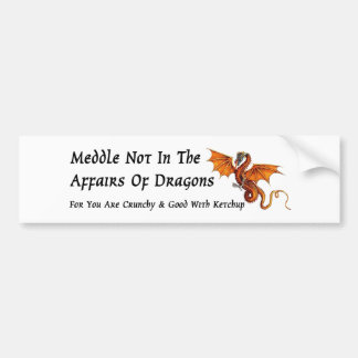 Meddle not in the Affairs of Dragons Bumpersticker