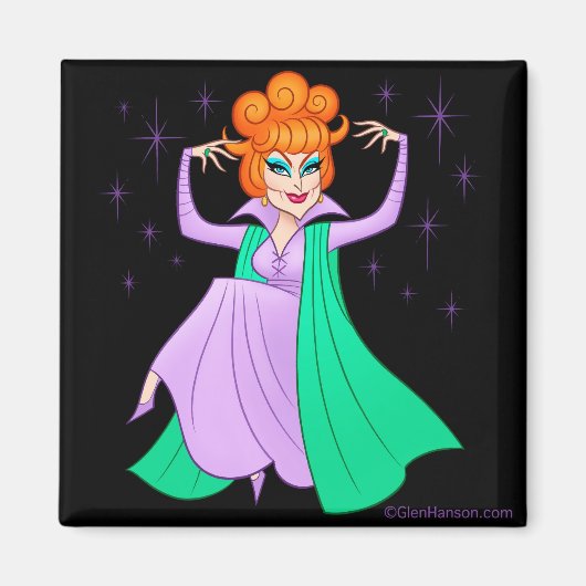 "Meddlesome Mother" Vierkante magneet van Glen Han (Voorkant)