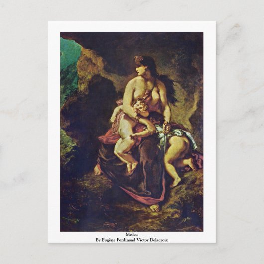 Medea By Eugène Ferdinand Victor Delacroix Briefkaart (Voorkant)