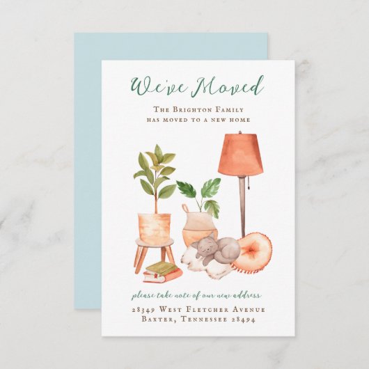 Medeaankondiging Cozy Home Moving Kaart (Voorkant / Achterkant)