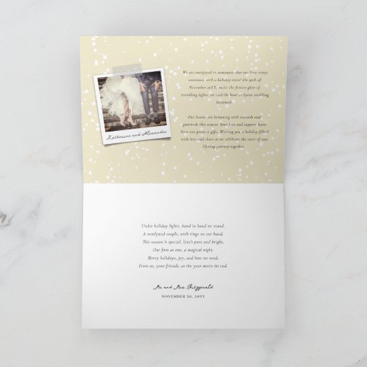 Medeaankondiging huwelijkshuwelijk en feestdag feestdagen kaart (Binnen)